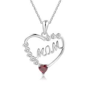 Personalized Cordate Pendent Necklace With Zirconia