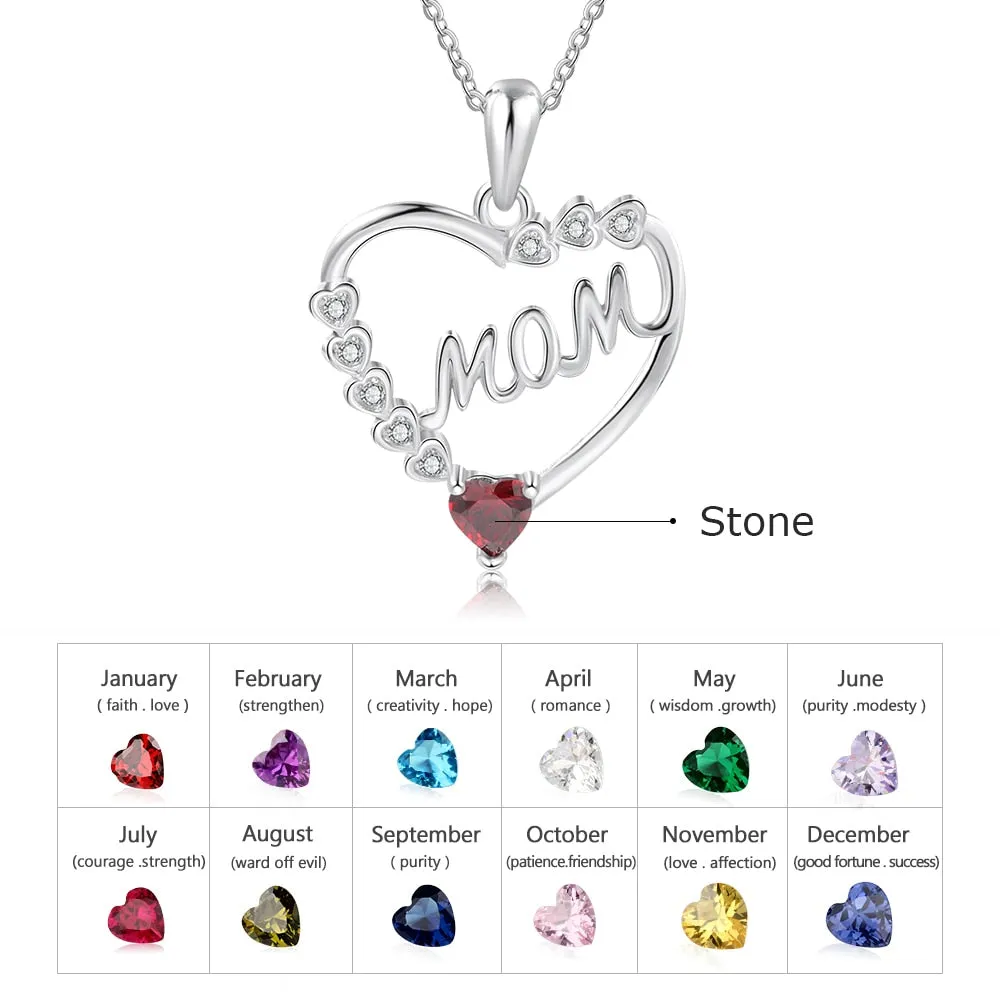 Personalized Cordate Pendent Necklace With Zirconia