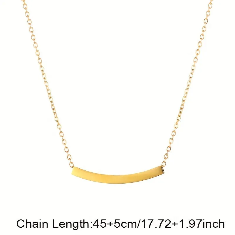 Personalized Engraved Stainless Steel Name Necklace Pendant
