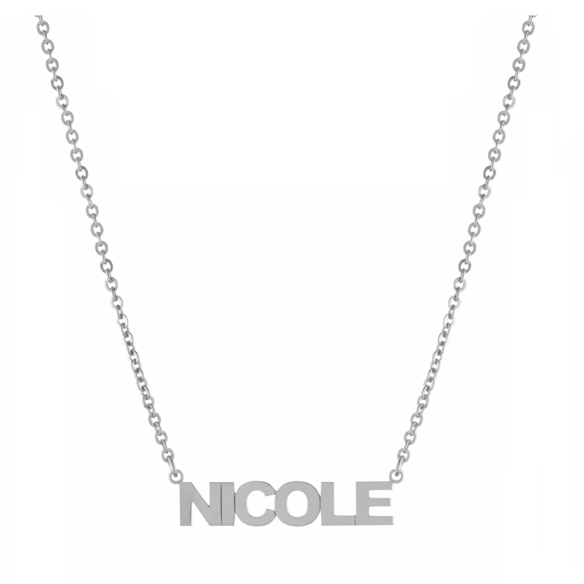 Personalized Horizontal Block Name Necklace