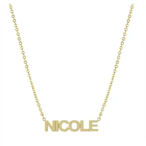 Personalized Horizontal Block Name Necklace