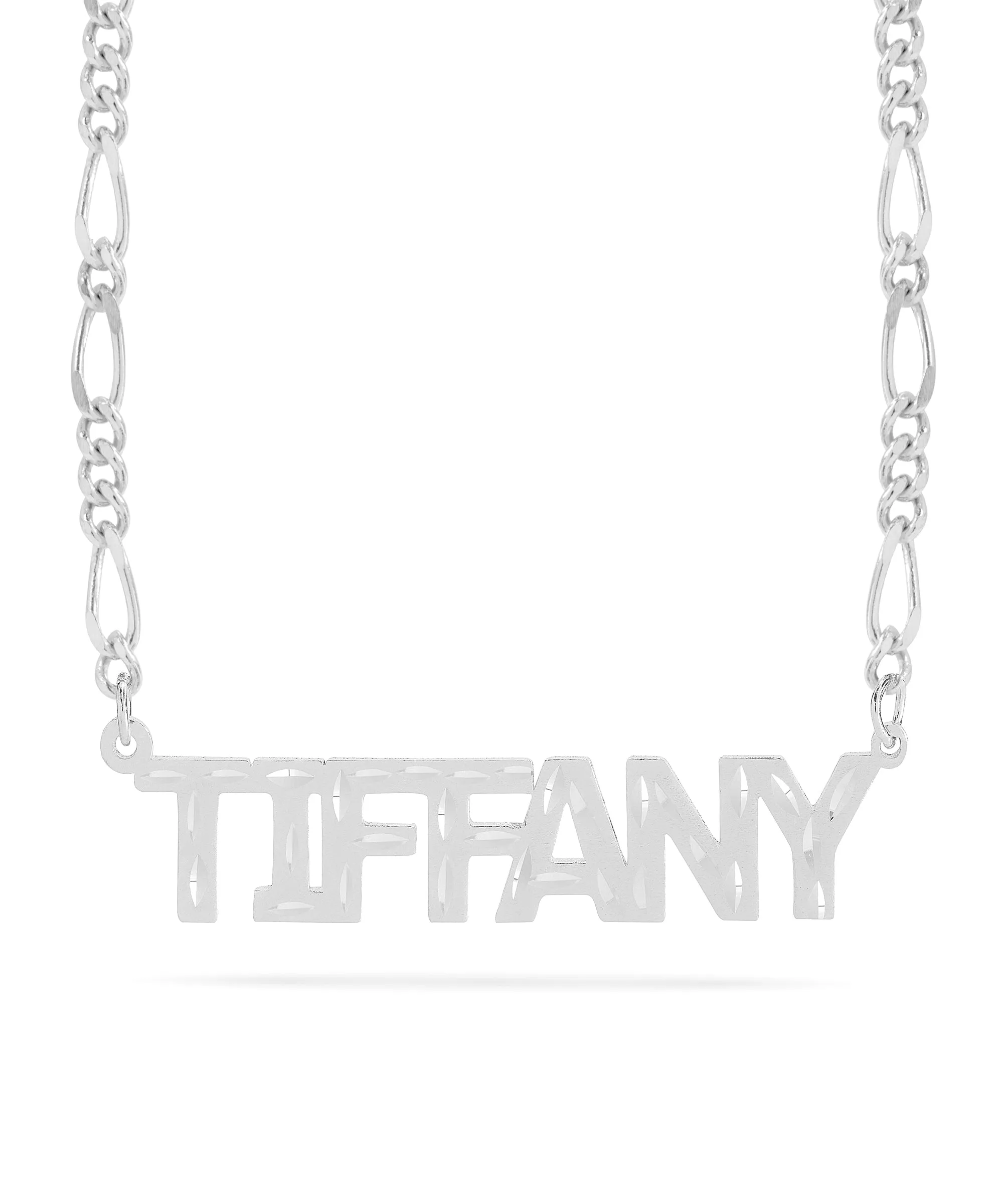 Personalized Name necklace with  Diamond Cut and Satin Finish "TIFFANY"