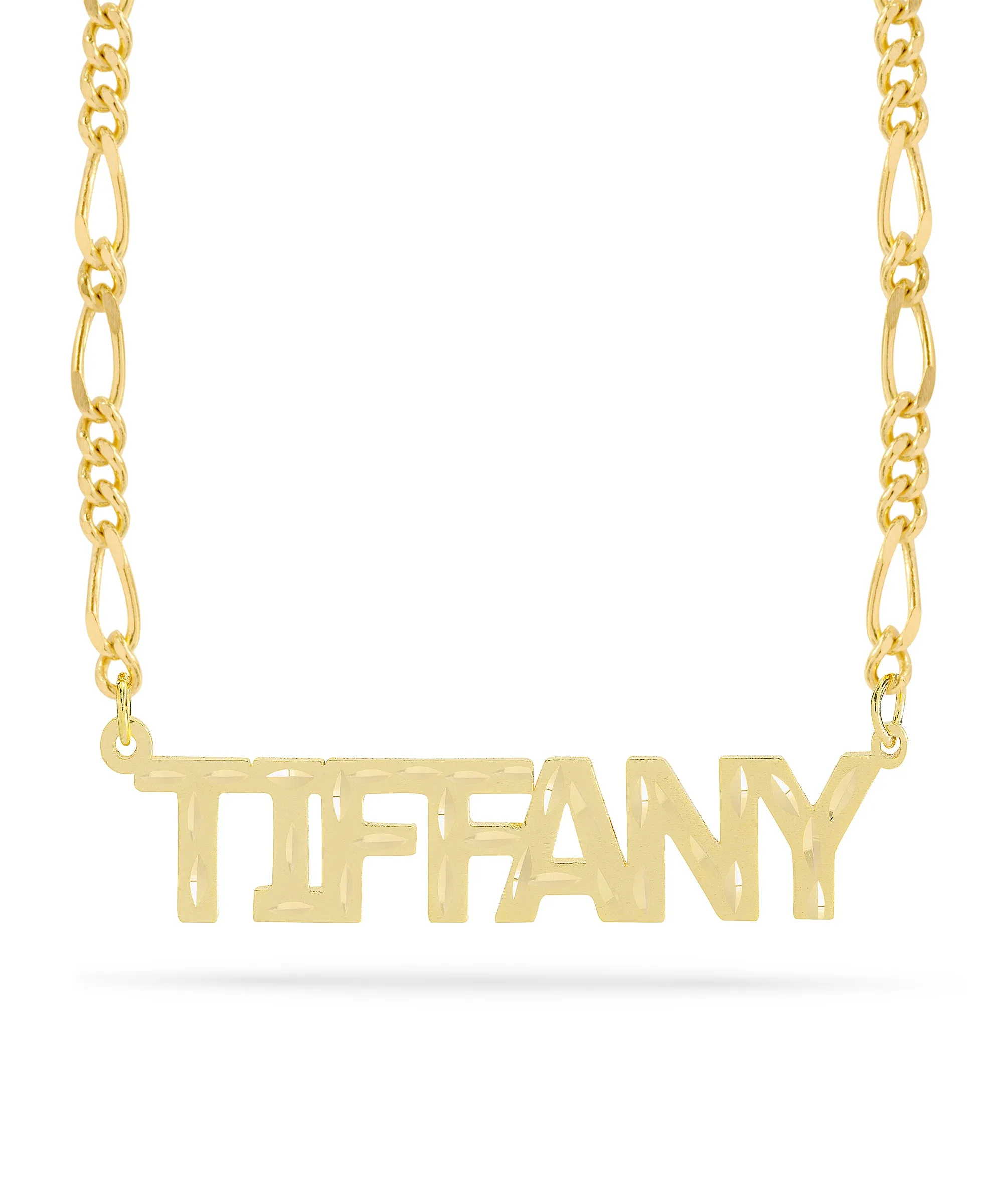 Personalized Name necklace with  Diamond Cut and Satin Finish "TIFFANY"
