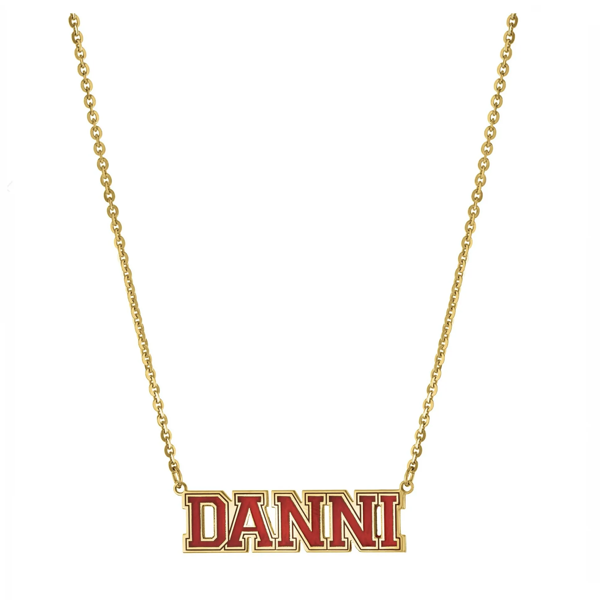 Personalized Resin Varsity Name Necklace