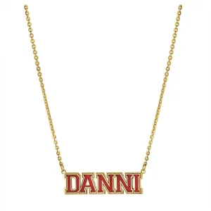 Personalized Resin Varsity Name Necklace