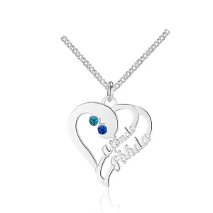 Personalized Silver Heart-Shaped Necklace