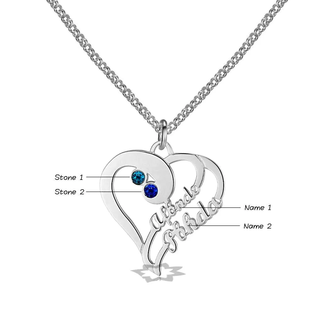 Personalized Silver Heart-Shaped Necklace