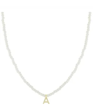 Personalized Sparkle Initial Pearl Necklace