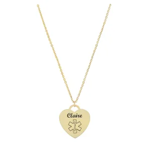 Personalized Star of Life Heart Necklace
