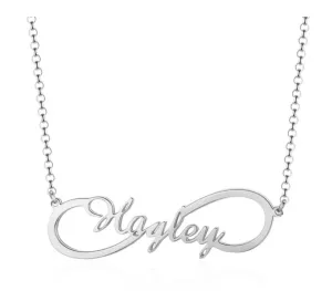 Personalized Sterling Silver Necklace - Infinity Name Pendant Necklaces - Custom Nameplate - Customized Gift