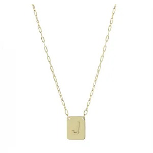 Personalized Tag Initial Paperclip Chain Necklace