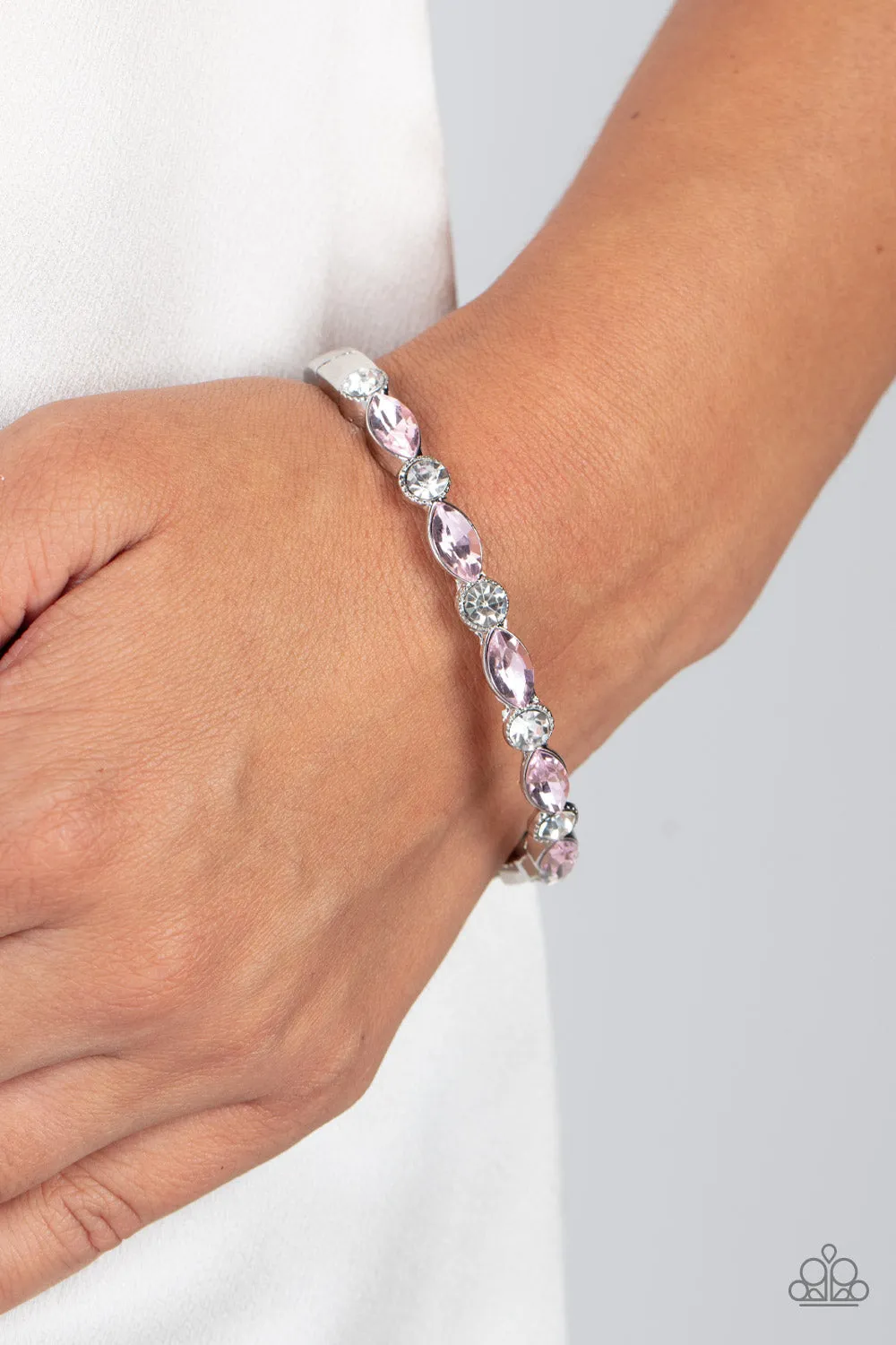 Petitely Powerhouse - Pink (White Rhinestones) Bracelet