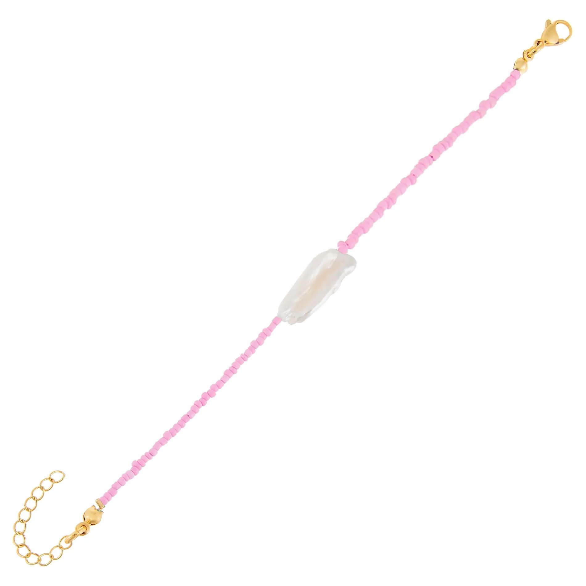 Pink Baroque Pearl Beaded Bracelet