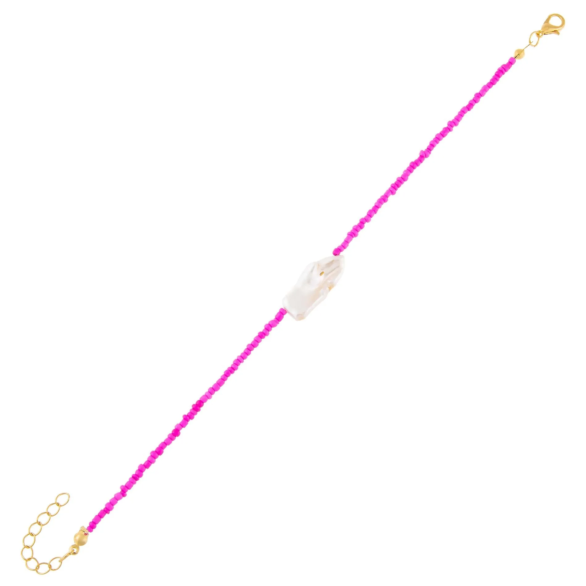 Pink Baroque Pearl Beaded Bracelet
