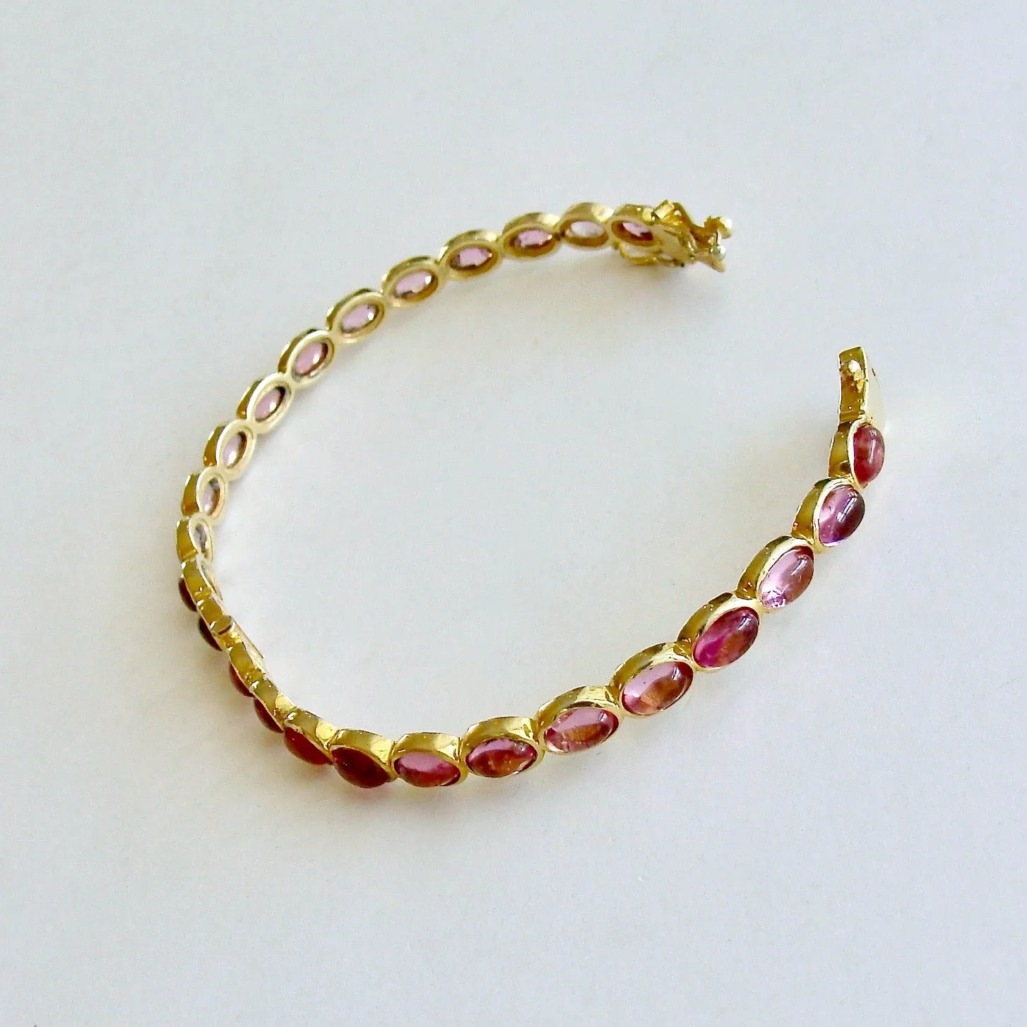 Pink Quartz Hinged Stacking Bracelet - Darby Pink Quartz Bracelet