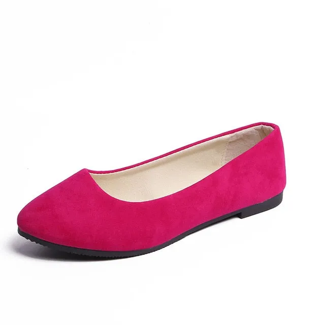Plus Size 35-43 Women Flats Slip on Flat Shoes Candy Color Woman Loafers