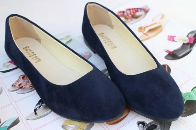 Plus Size 35-43 Women Flats Slip on Flat Shoes Candy Color Woman Loafers