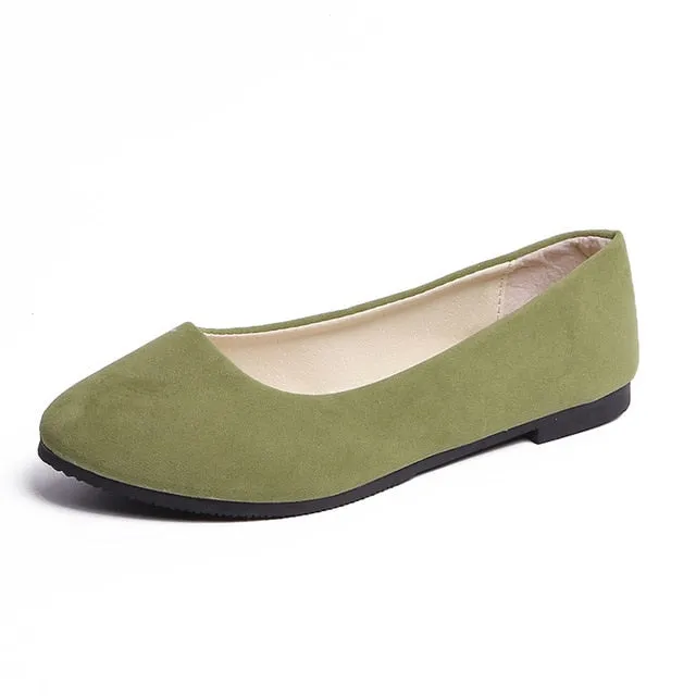Plus Size 35-43 Women Flats Slip on Flat Shoes Candy Color Woman Loafers
