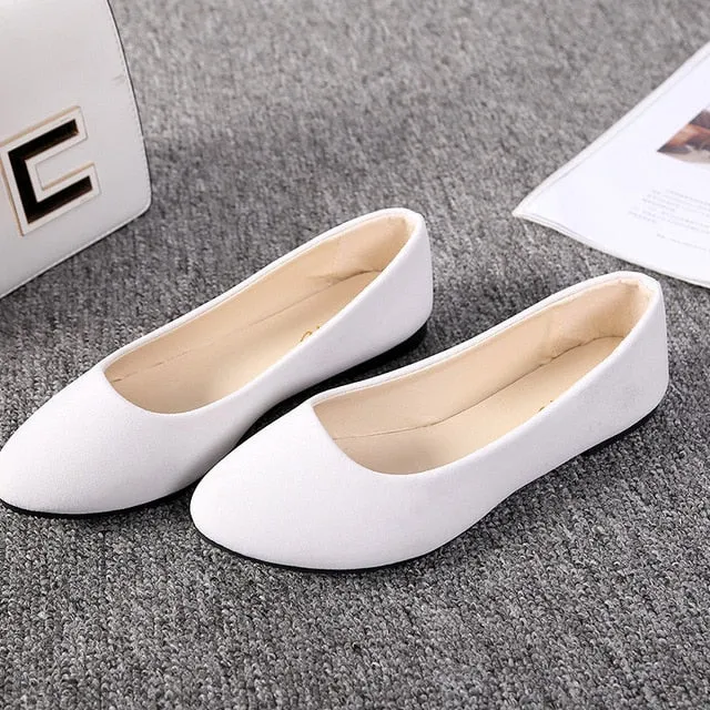 Plus Size 35-43 Women Flats Slip on Flat Shoes Candy Color Woman Loafers