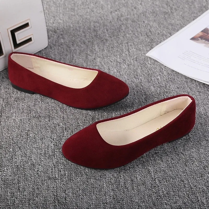 Plus Size 35-43 Women Flats Slip on Flat Shoes Candy Color Woman Loafers