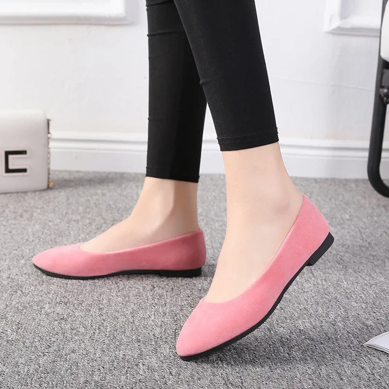 Plus Size 35-43 Women Flats Slip on Flat Shoes Candy Color Woman Loafers