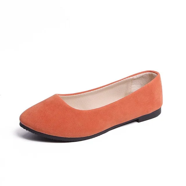 Plus Size 35-43 Women Flats Slip on Flat Shoes Candy Color Woman Loafers