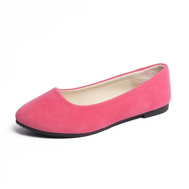 Plus Size 35-43 Women Flats Slip on Flat Shoes Candy Color Woman Loafers