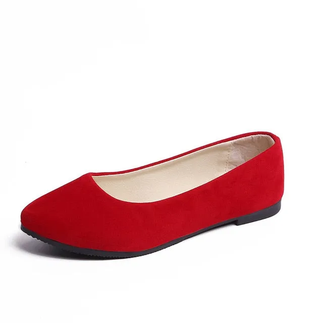 Plus Size 35-43 Women Flats Slip on Flat Shoes Candy Color Woman Loafers