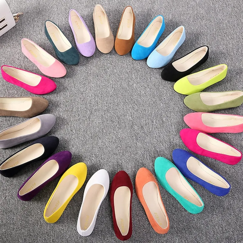 Plus Size 35-43 Women Flats Slip on Flat Shoes Candy Color Woman Loafers