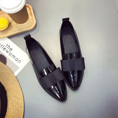 Point Toe Loafers with Bow