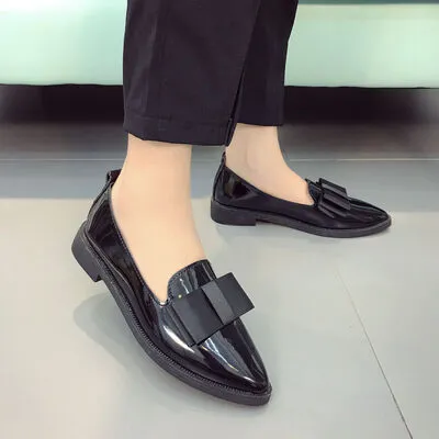 Point Toe Loafers with Bow
