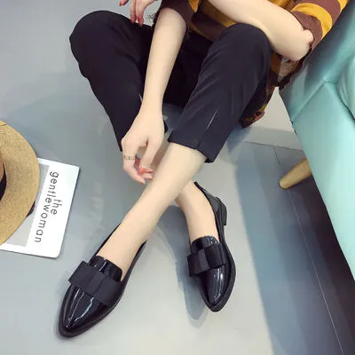 Point Toe Loafers with Bow