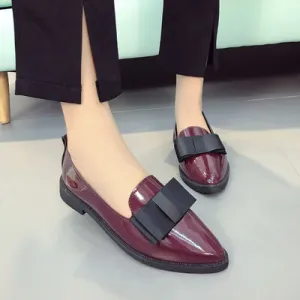 Point Toe Loafers with Bow