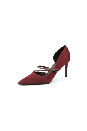 Point Toe Rhinestone High Heel Pumps