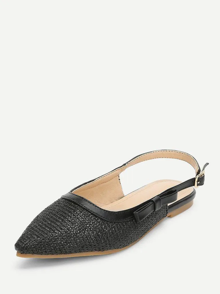 Pointed Toe Slingback Flats