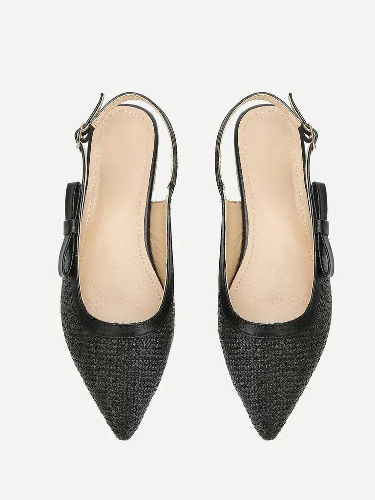 Pointed Toe Slingback Flats