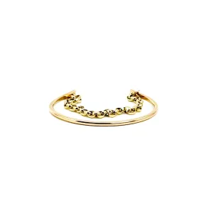 Polished Cuff and Chain Bracelet