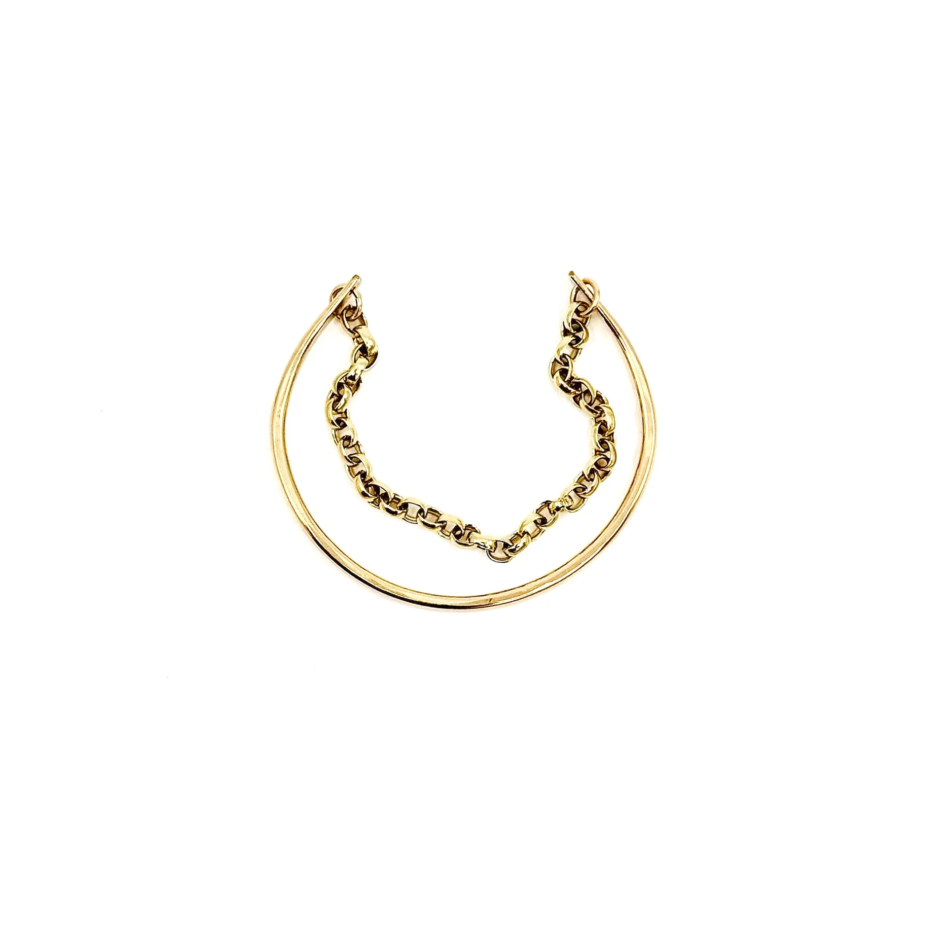 Polished Cuff and Chain Bracelet