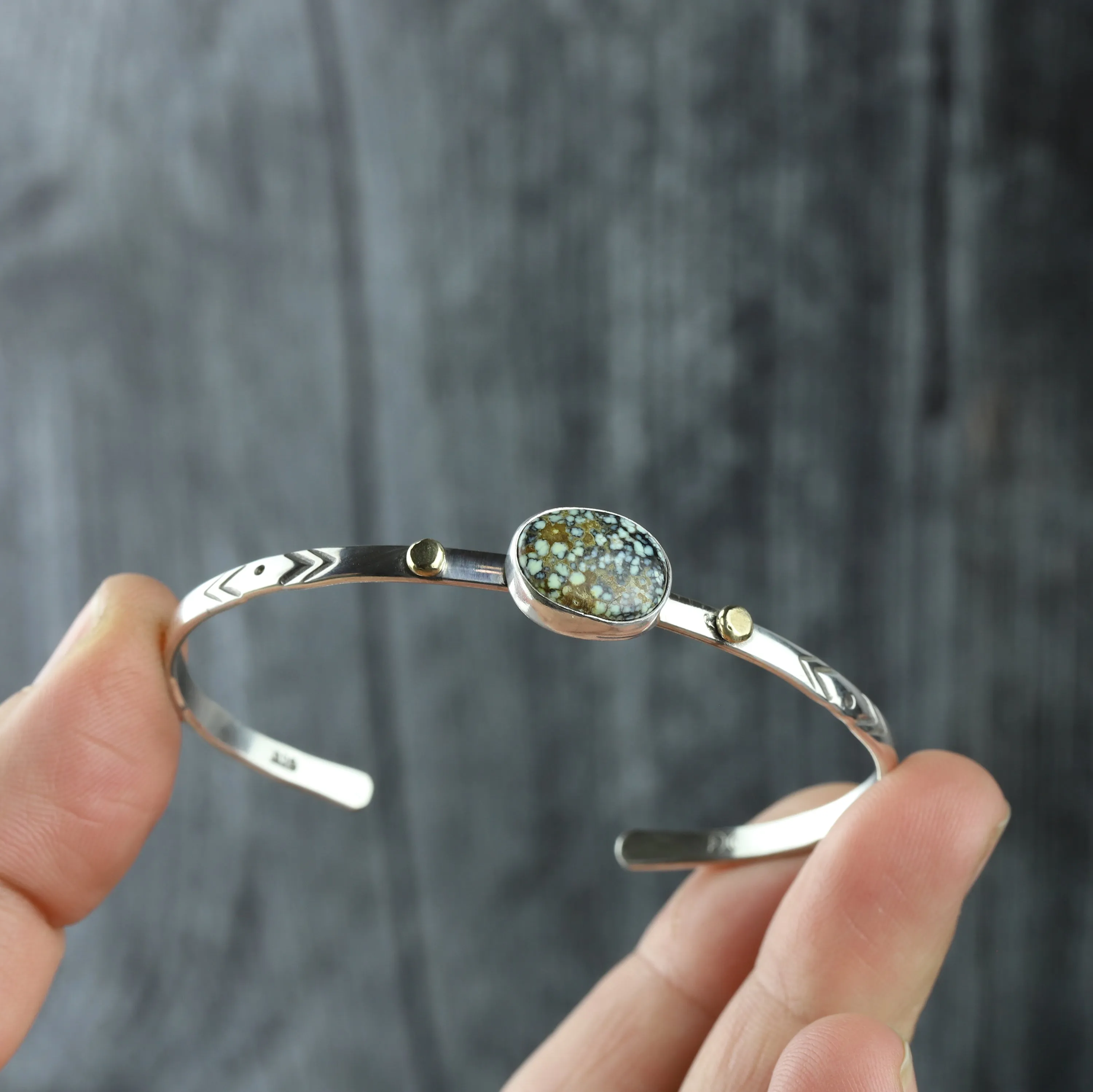 Poseidon Variscite Stacking Cuff No.43