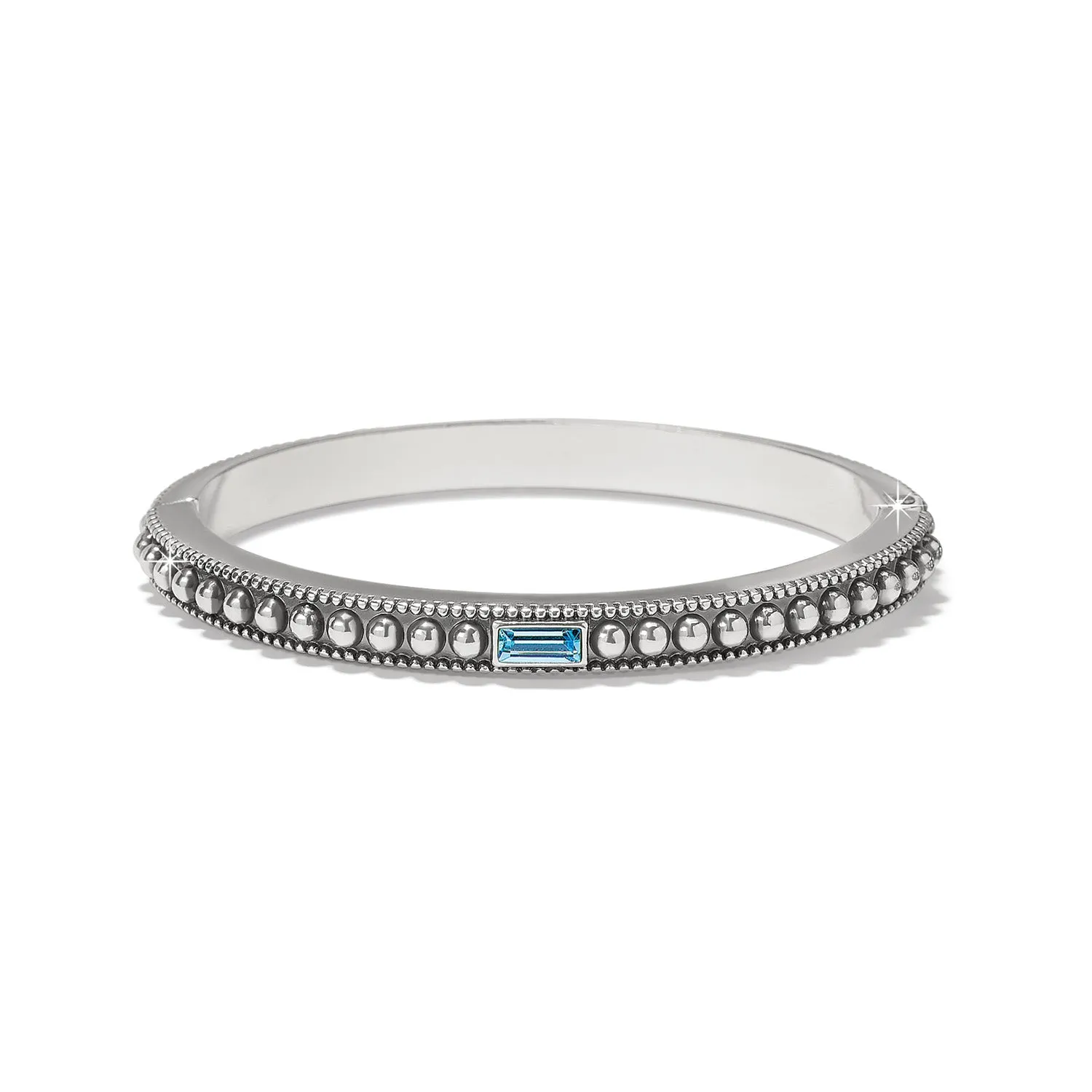 Pretty Tough Gem Hinged Bangle - Aqua