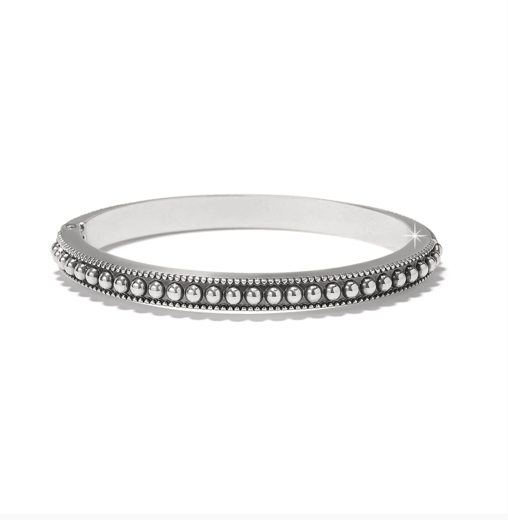 Pretty Tough Gem Hinged Bangle - Black