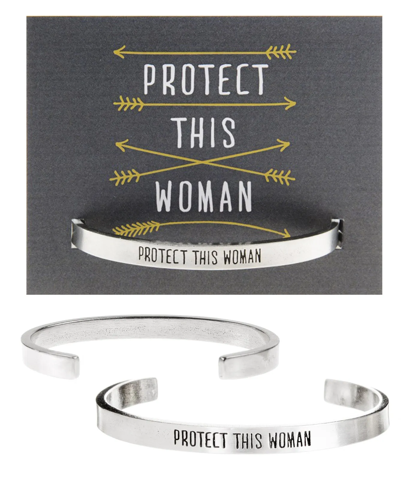Protect This Woman Quotable Cuff Bracelet