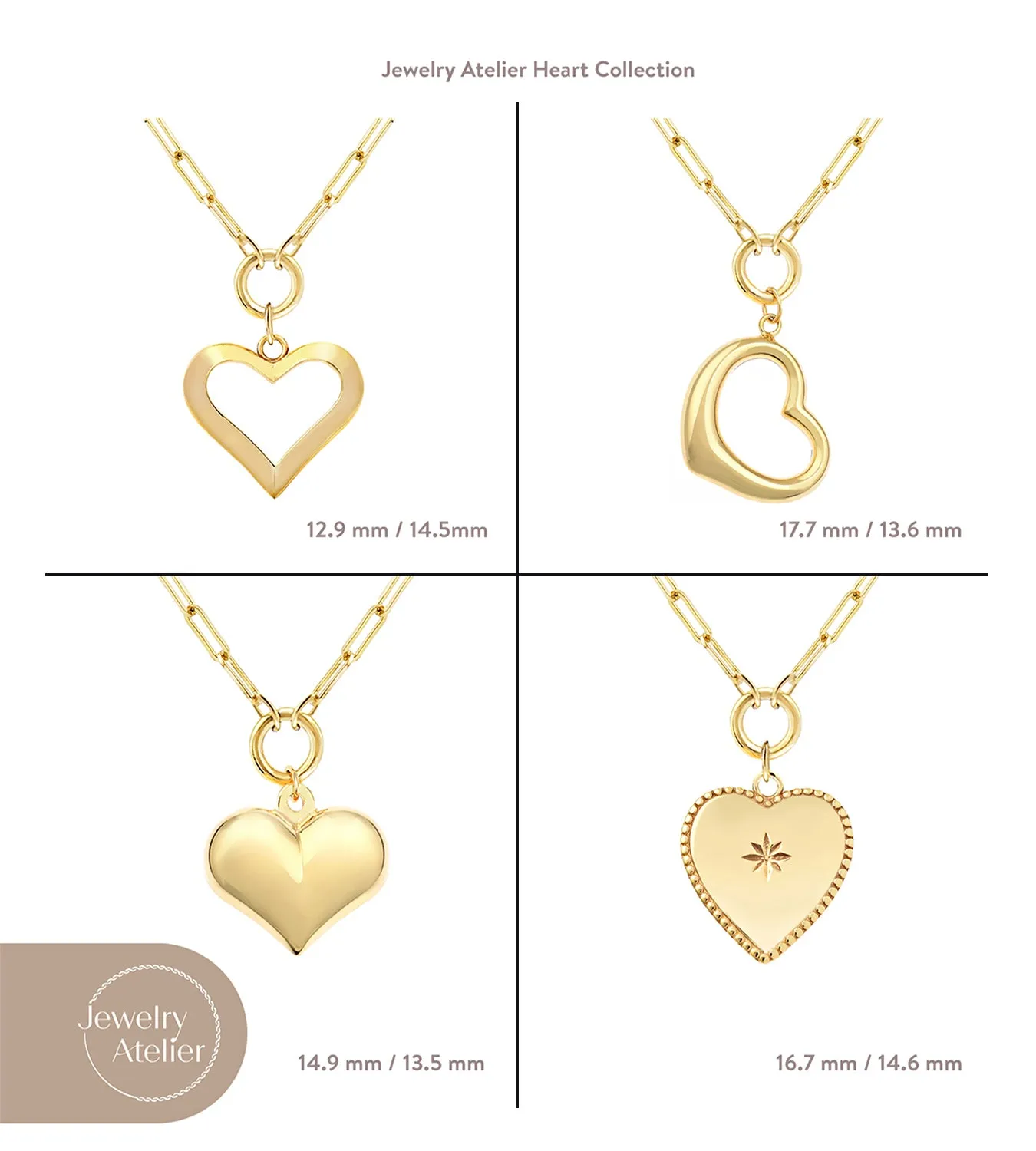 Puffed Heart Pendant Necklace