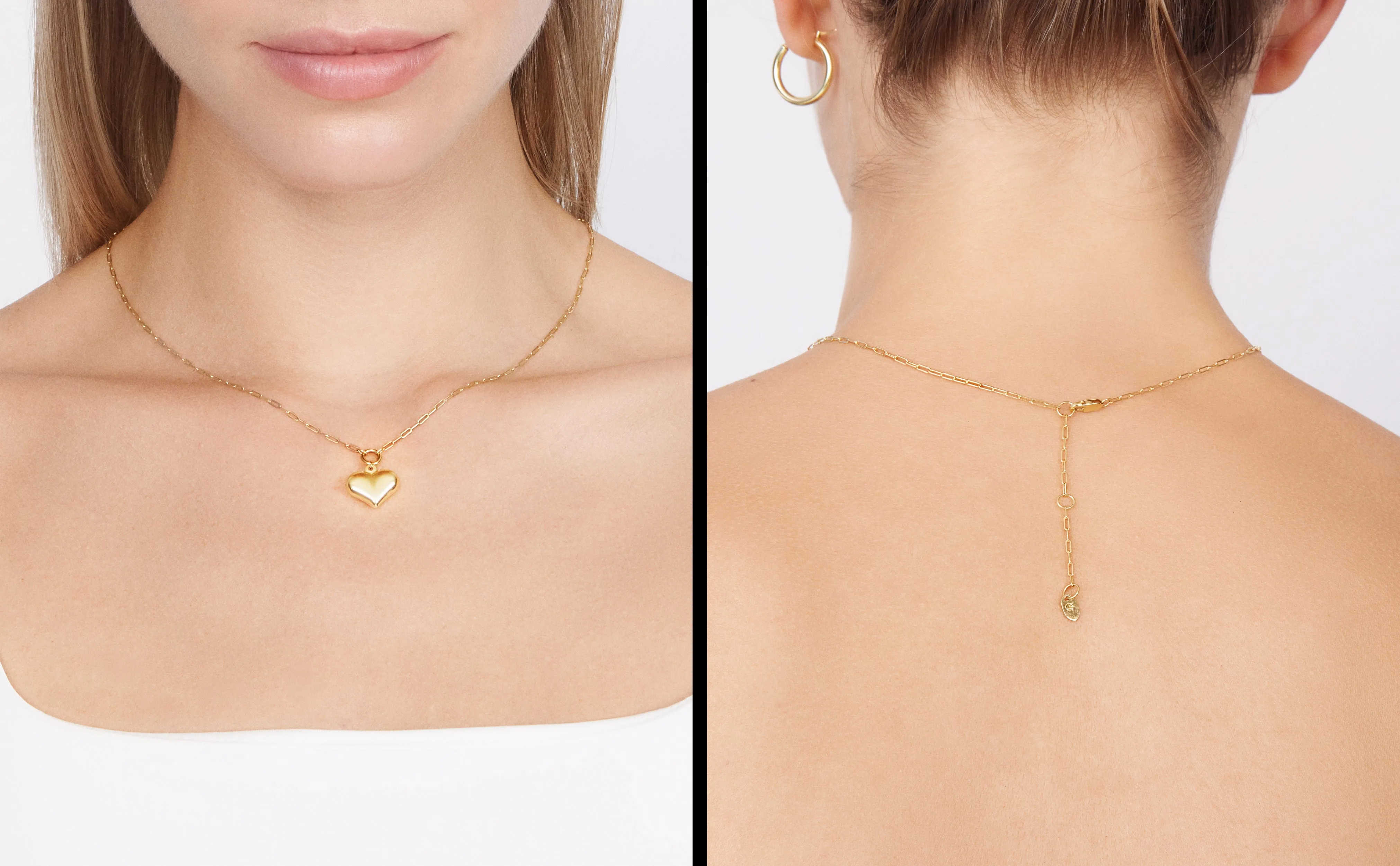 Puffed Heart Pendant Necklace