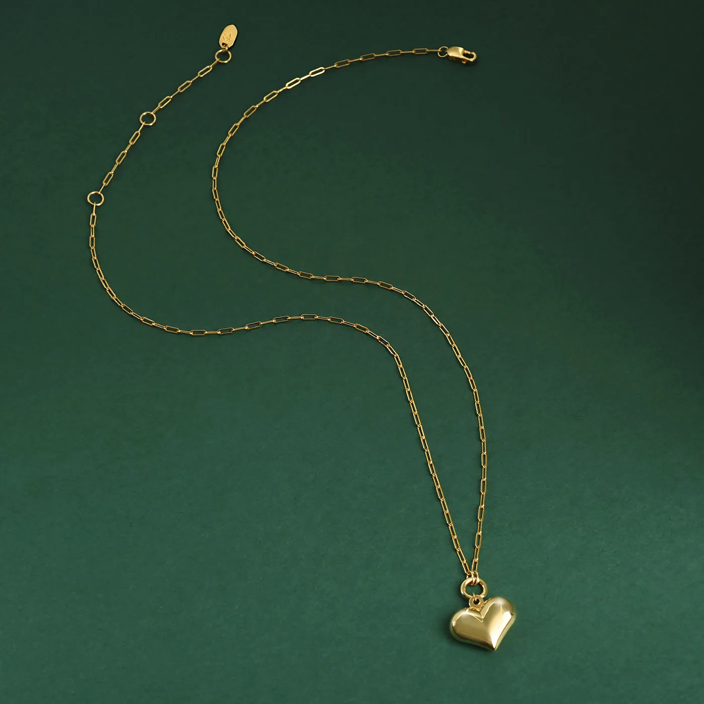 Puffed Heart Pendant Necklace