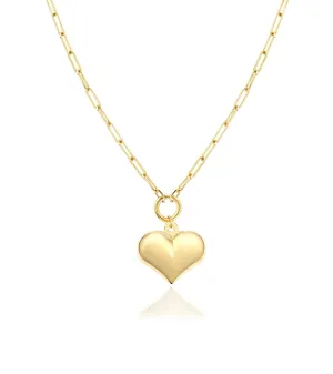 Puffed Heart Pendant Necklace
