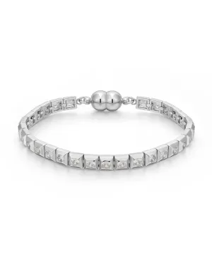 Pyramid Stud Tennis Bracelet- Silver