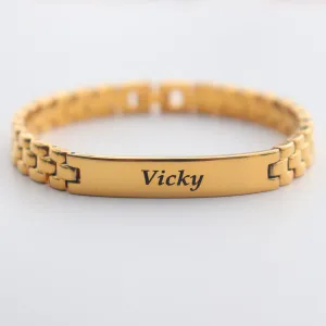 Qty: 2X Combo Premium Steel Engravable Bracelets for Men & Women - Available in 4 Colors