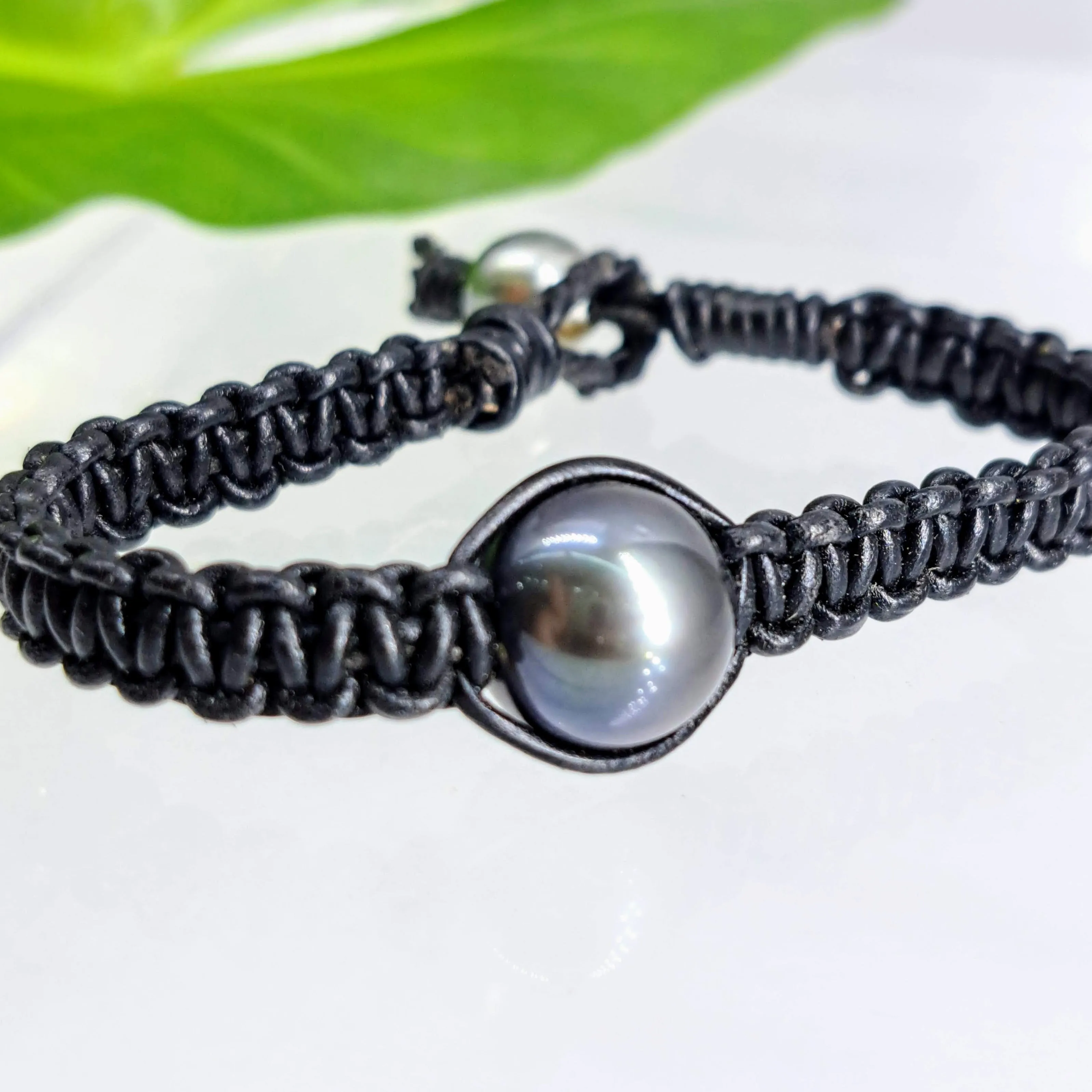 "Bora Bora & Mora!" 7.25" Bracelets - Tahitian Pearls, Leather
