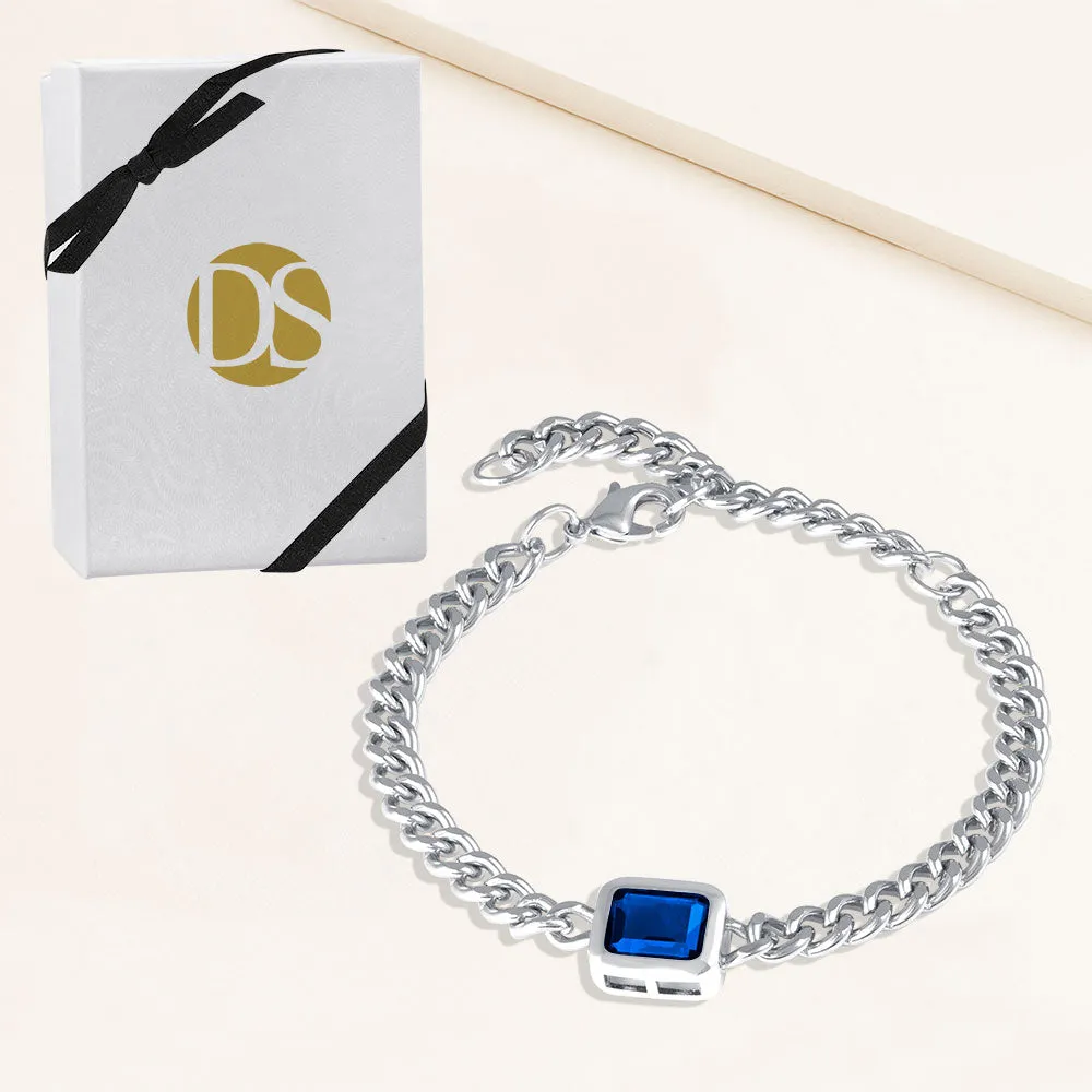 "Celeb" 1.8 Baguette Cut Curb Chain Bracelet